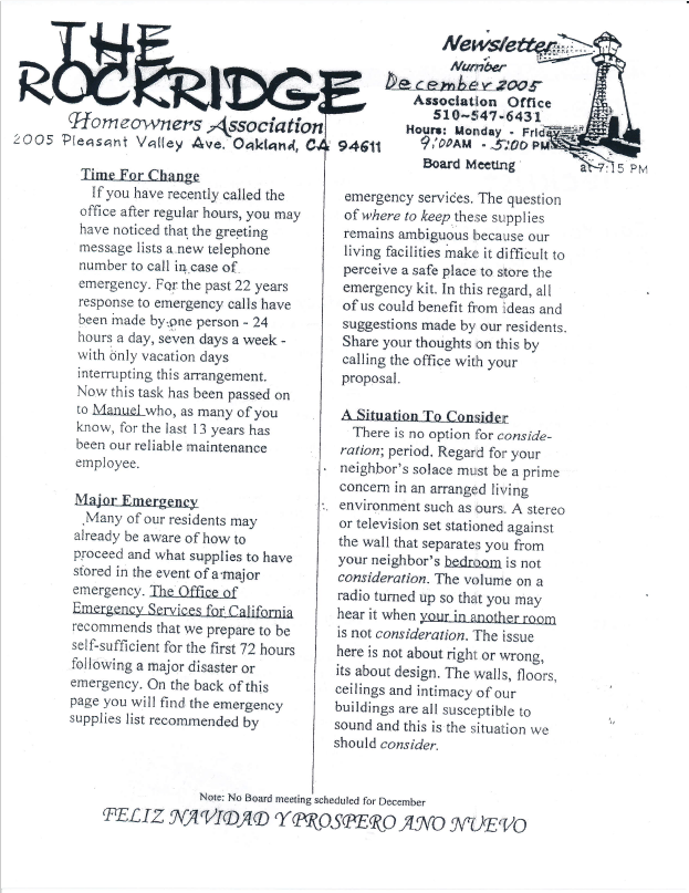 Rockridge Manor Homeowners Assoc